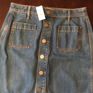 LOFT short skirt in light blue denim